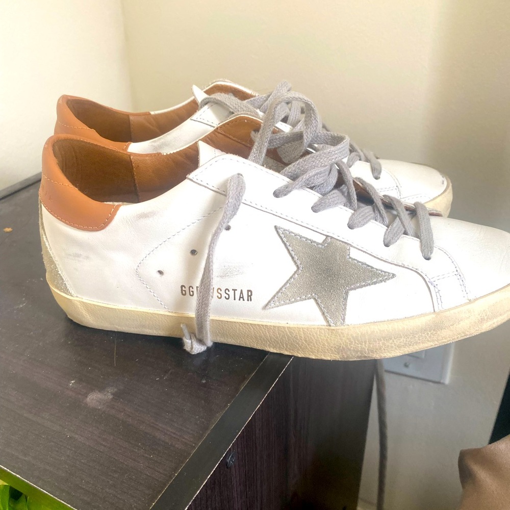 Golden Goose Superstar w Gold heel/tan heel tab
